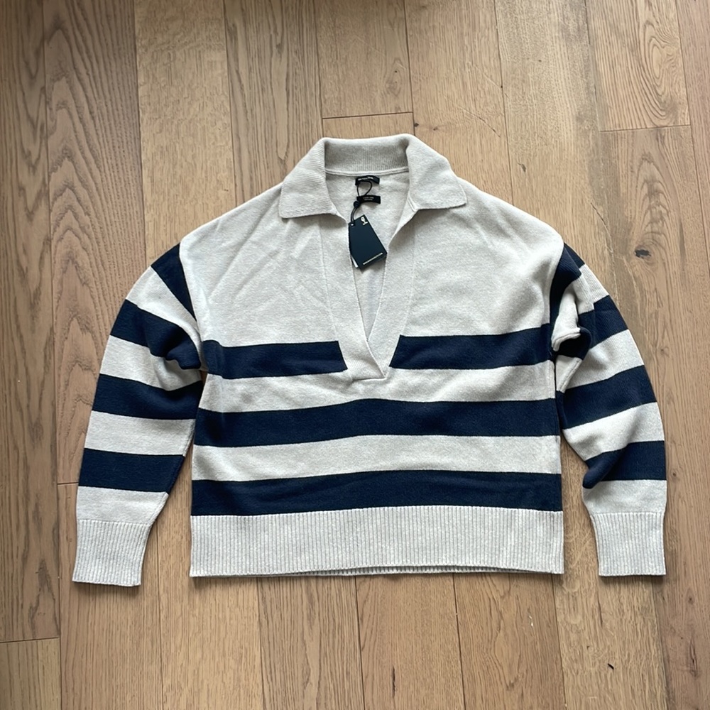 Massimo Dutti Striped Polo Sweater